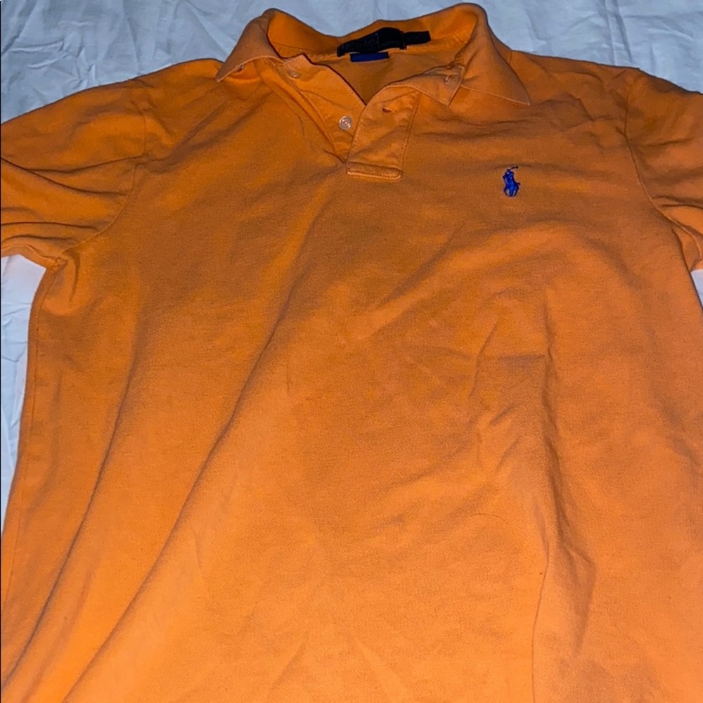 Orange polo shirt